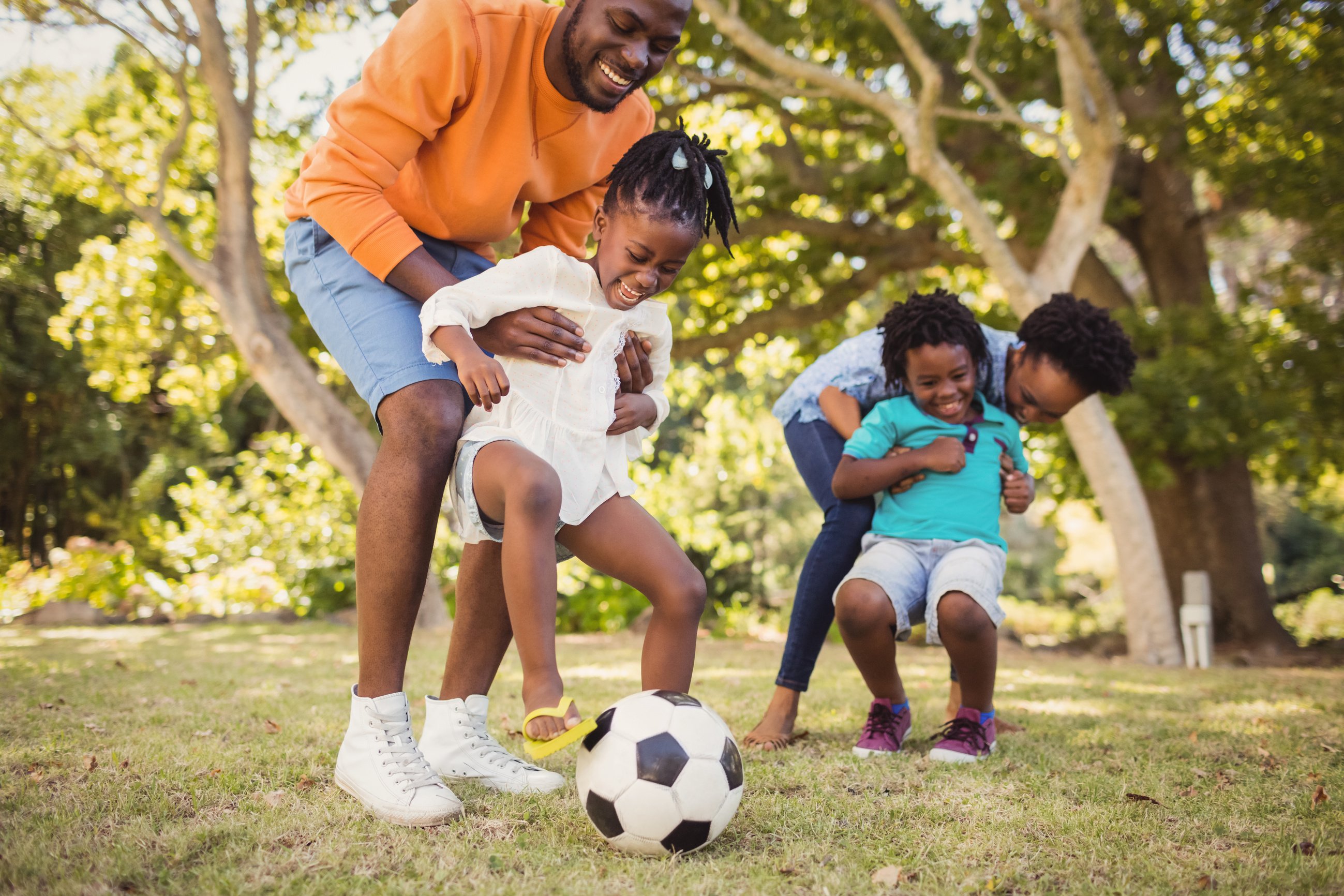 Happy family having fun